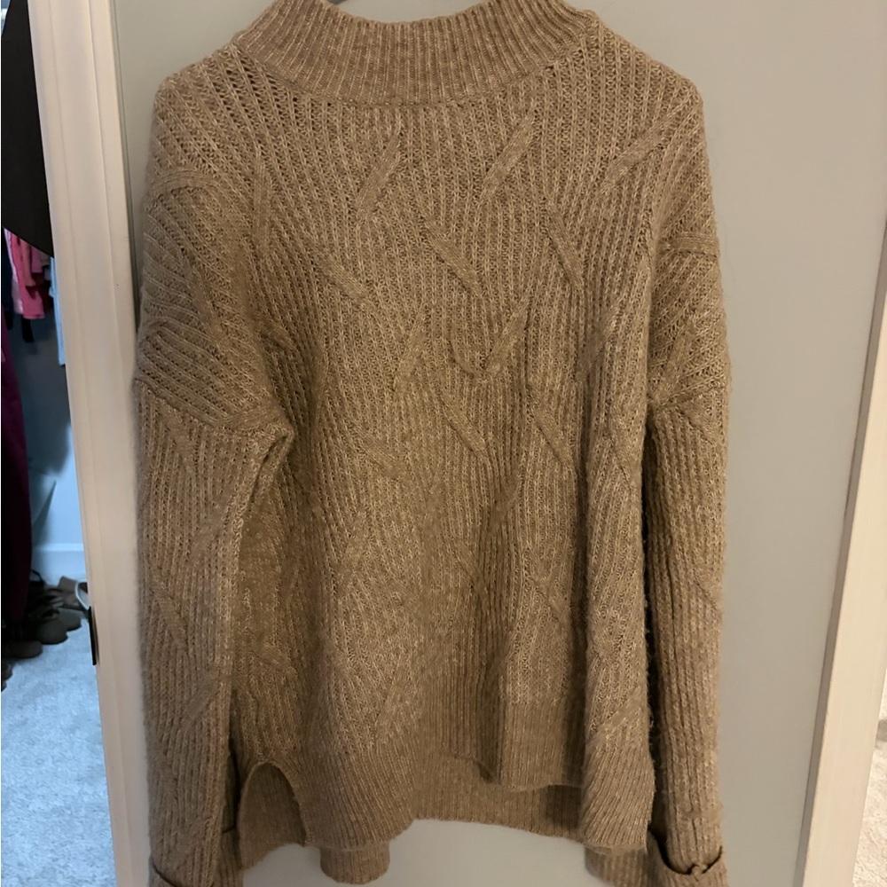 Cozy Tan Cable Knit Sweater (magnolia boutique)